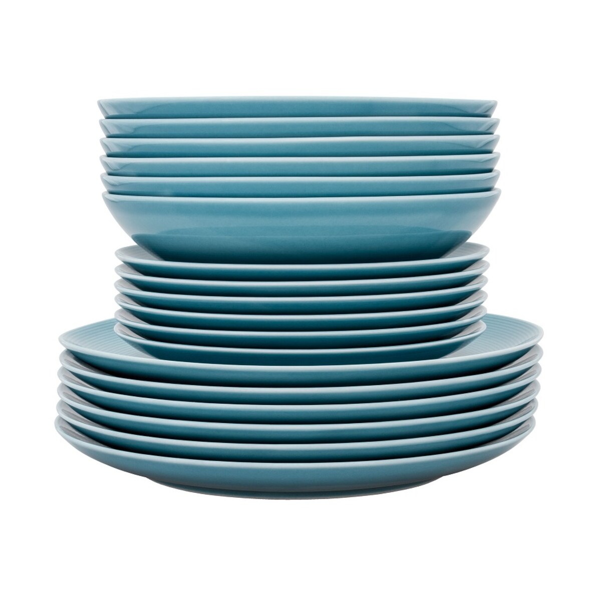 Zestaw talerzy dla 6 osób 18 el. Boss Modern turkusowy LU30 (K6)