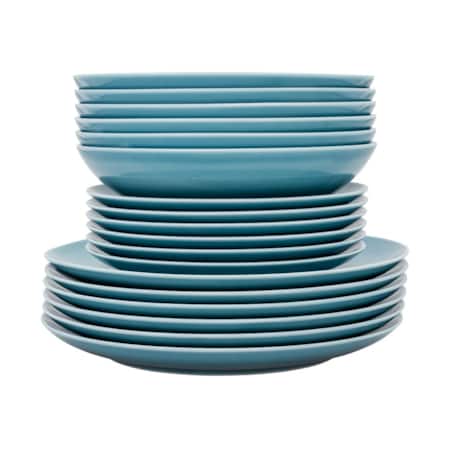 Zestaw talerzy dla 6 osób 18 el. Boss Modern turkusowy LU30 (K6)
