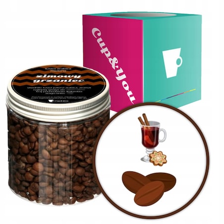 Kawa aromatyzowana smakowa ZIMOWY GRZANIEC ziarnista ARABICA PREMIUM 200g na prezent upominek dla kobiety mężczyzny faceta mamy taty żony męża