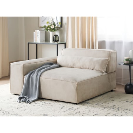 Moduł narożny welurowy prawostronny beżowy HELLNAR