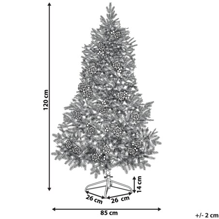 Sztuczna choinka świąteczna LED PALOMAR 120 cm Ciemnozielony