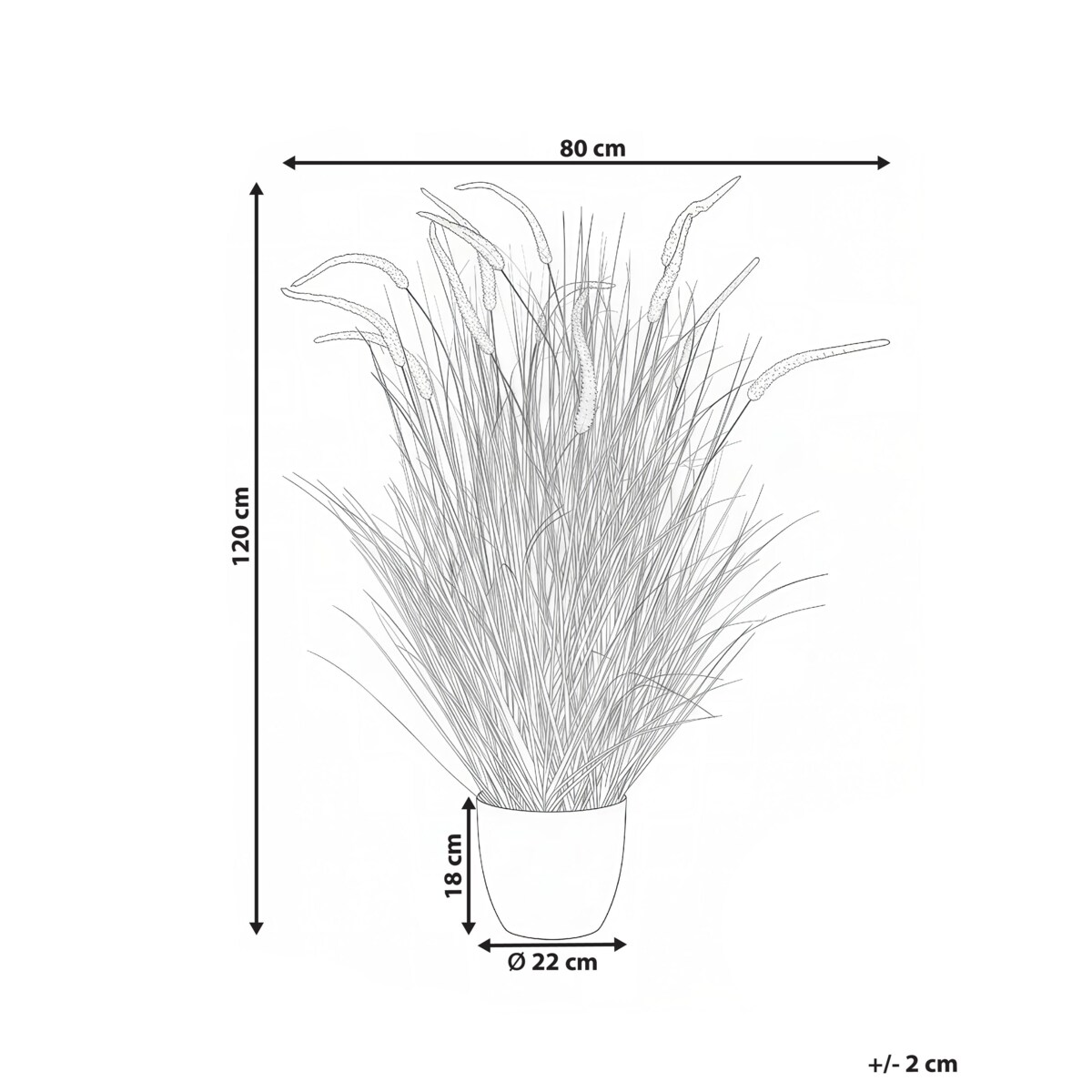 Sztuczna roślina BRISTLEGRASS 120 cm Pomarańczowy