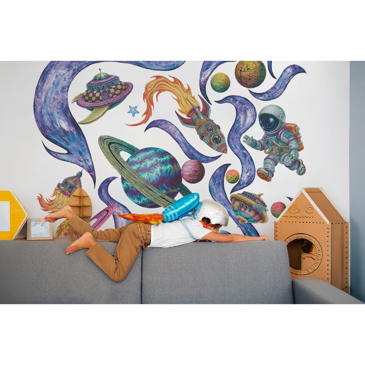 Zestaw naklejek na ścianę, Kosmiczne marzenia, 130cm