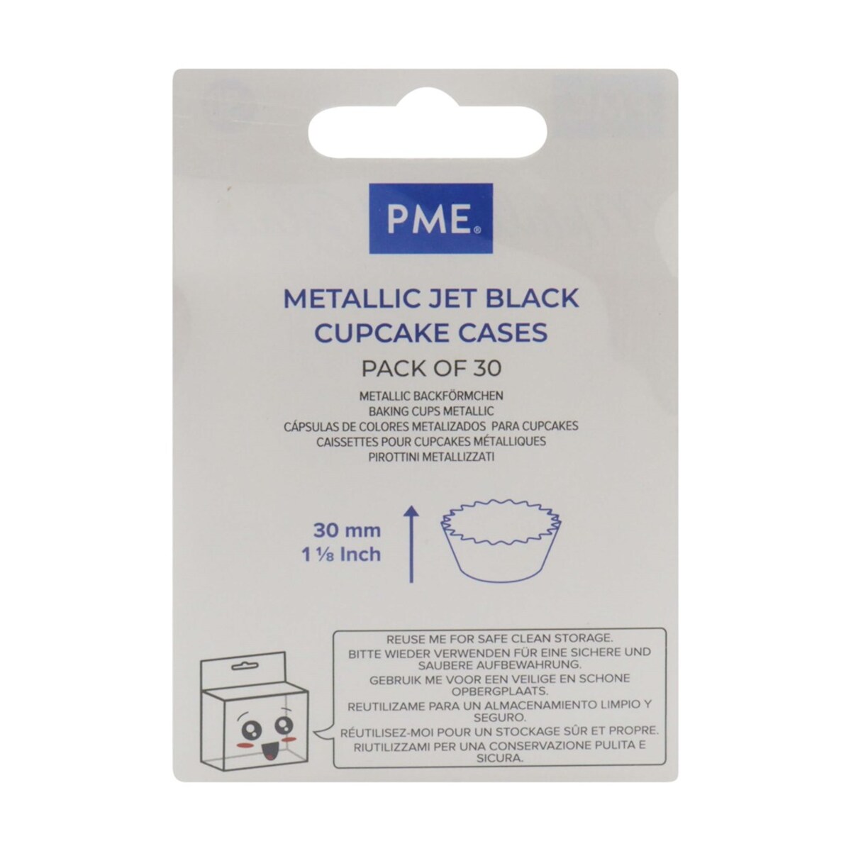 PME Metaliczne papilotki do babeczek (30 sztuk) czarny