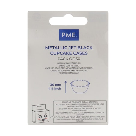 PME Metaliczne papilotki do babeczek (30 sztuk) czarny