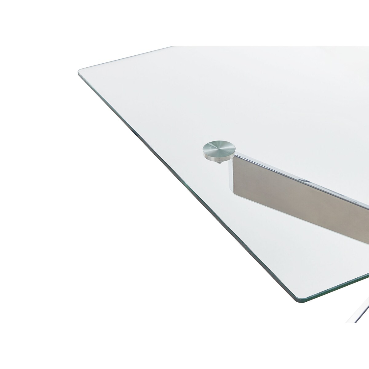 Stół do jadalni MARAMO Srebrny 120 cm 70 cm Szkło hartowane