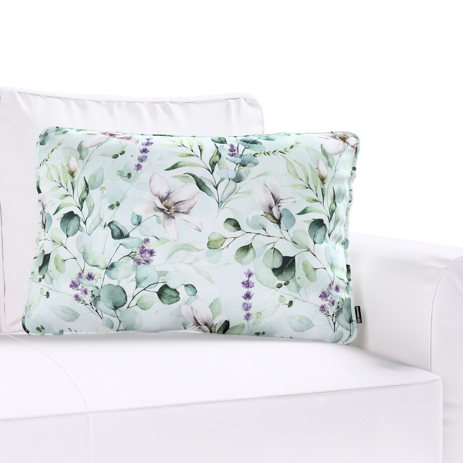 Poszewka Gabi na poduszkę prostokątna 60x40 magnolie na miętowym tle