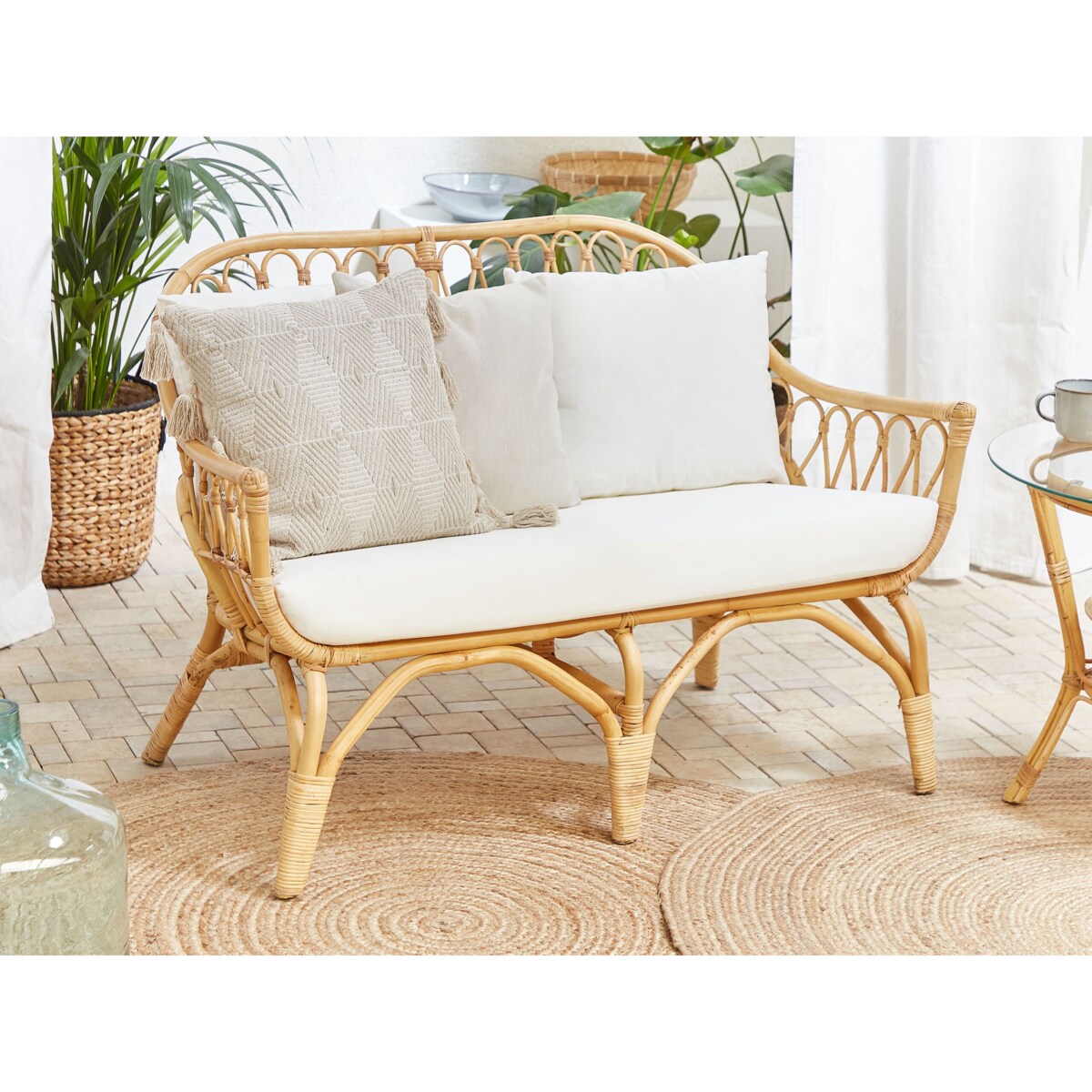 Zestaw ogrodowy rattanowy 4-osobowy naturalny SIBARI