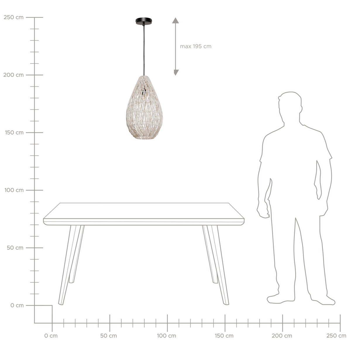 Lampa wisząca ANNOTTO Bawełna Beżowy