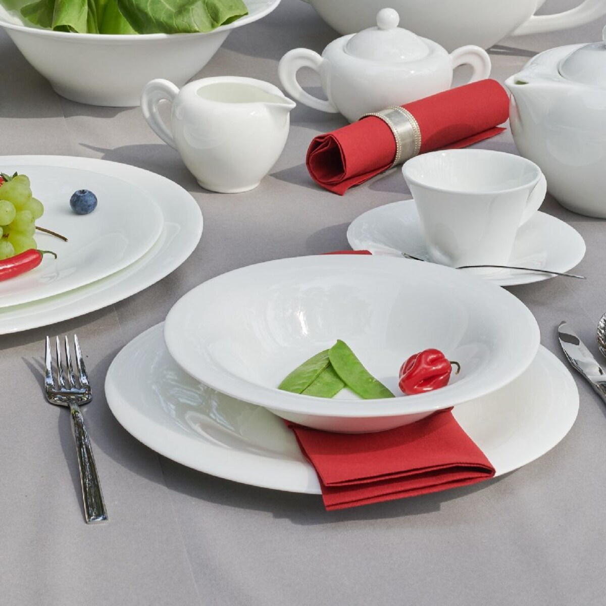 VILLA ITALIA Talerz płytki porcelanowy 28 cm NAOMI WHITE