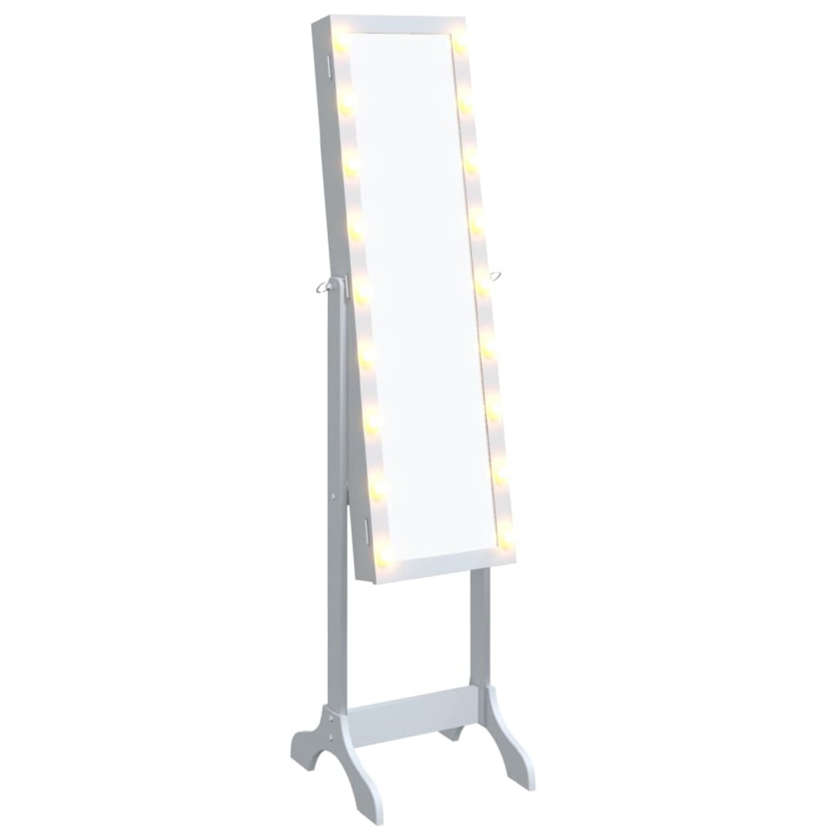 vidaXL Lustro stojące z LED, białe, 34x37x146 cm