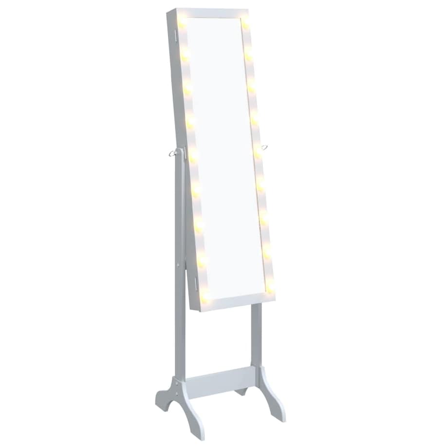 vidaXL Lustro stojące z LED, białe, 34x37x146 cm
