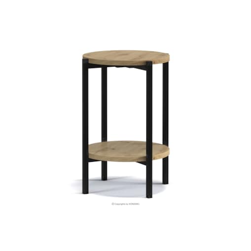 KONSIMO GERIS Wysoki stół z półką w stylu loftowym, Dąb Artisan