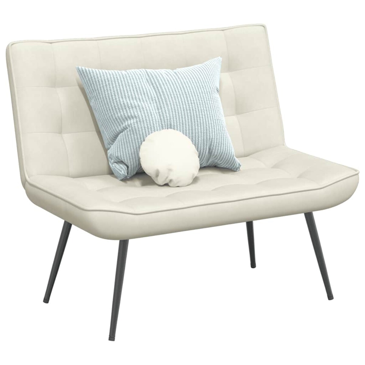 vidaXL Ławka kremowa 110x74x84 cm aksamitna