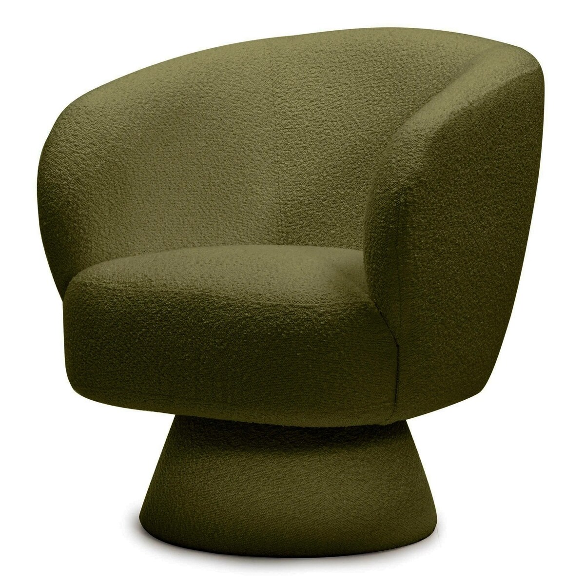 Fotel obrotowy 80x72x70 cm bouclé Nalf - VI oliwkowozielony