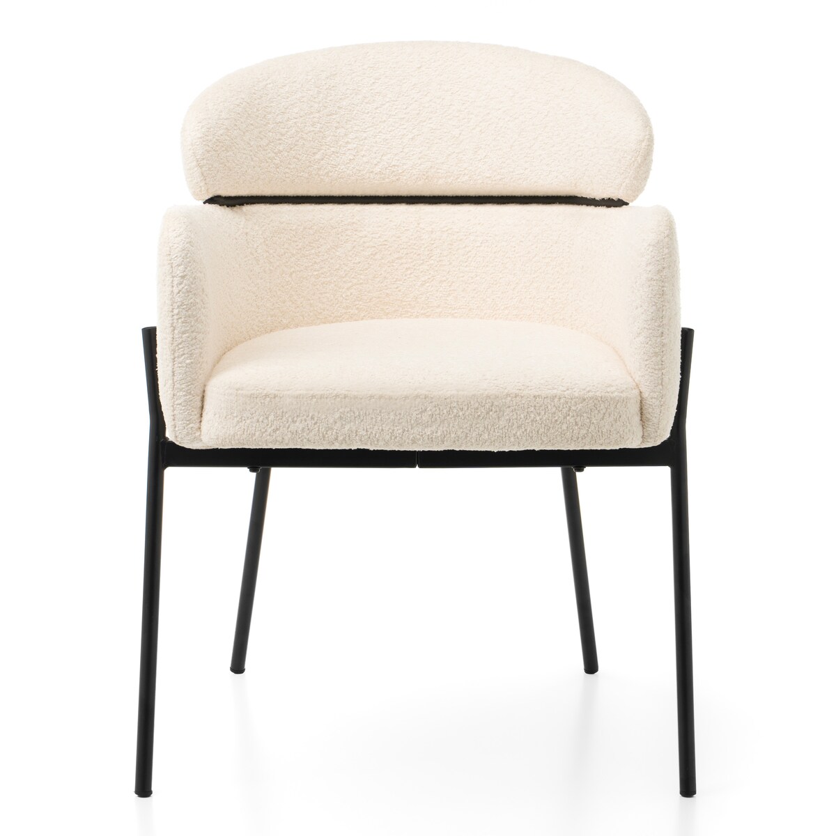 Krzesło tapicerowane boucle do salonu BOLZANO jasnobeżowe ecru