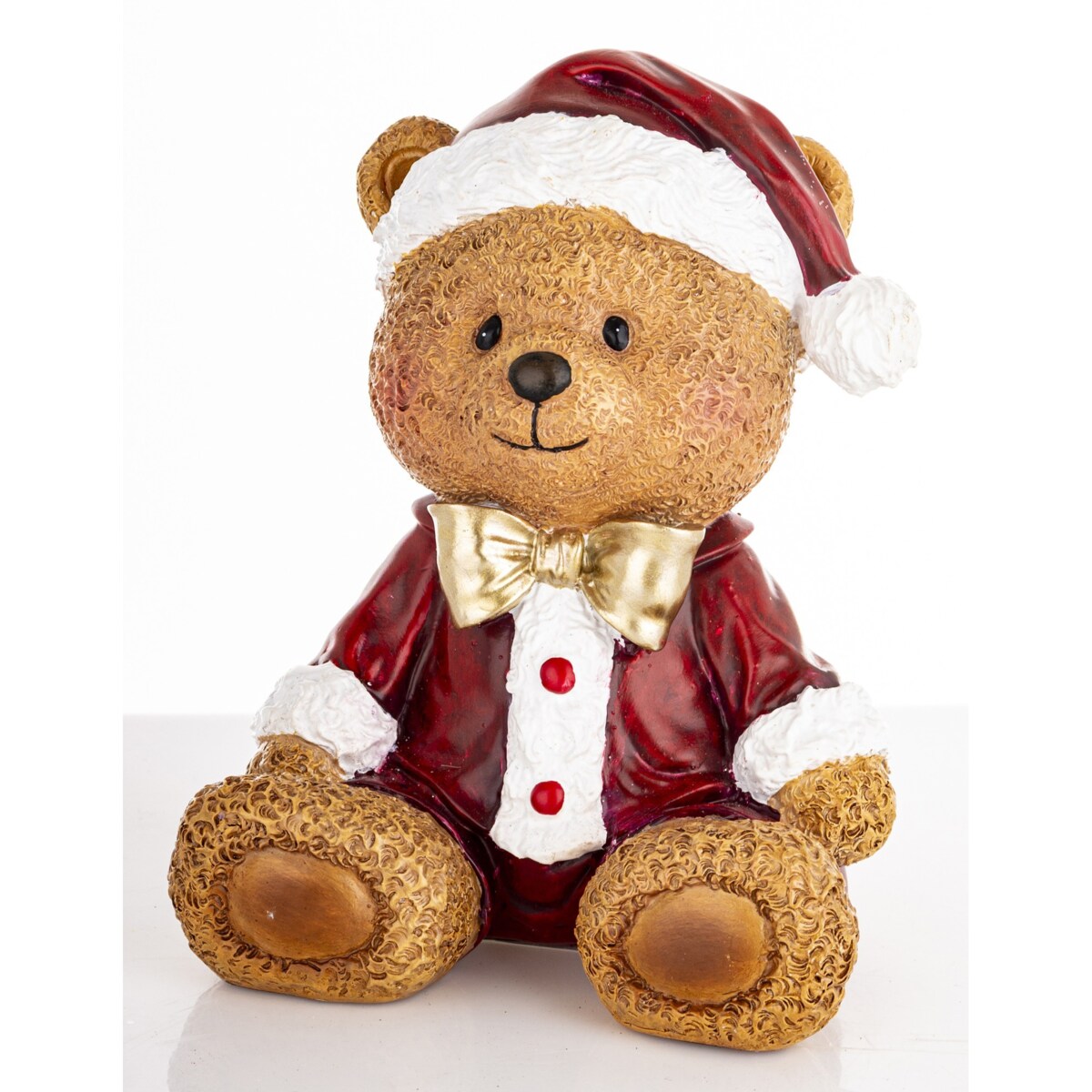 Figurka niedźwiadek 15x12x10 cm URSUS-2 small w czerwonym ubranku