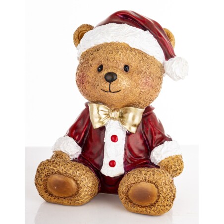 Figurka niedźwiadek 15x12x10 cm URSUS-2 small w czerwonym ubranku