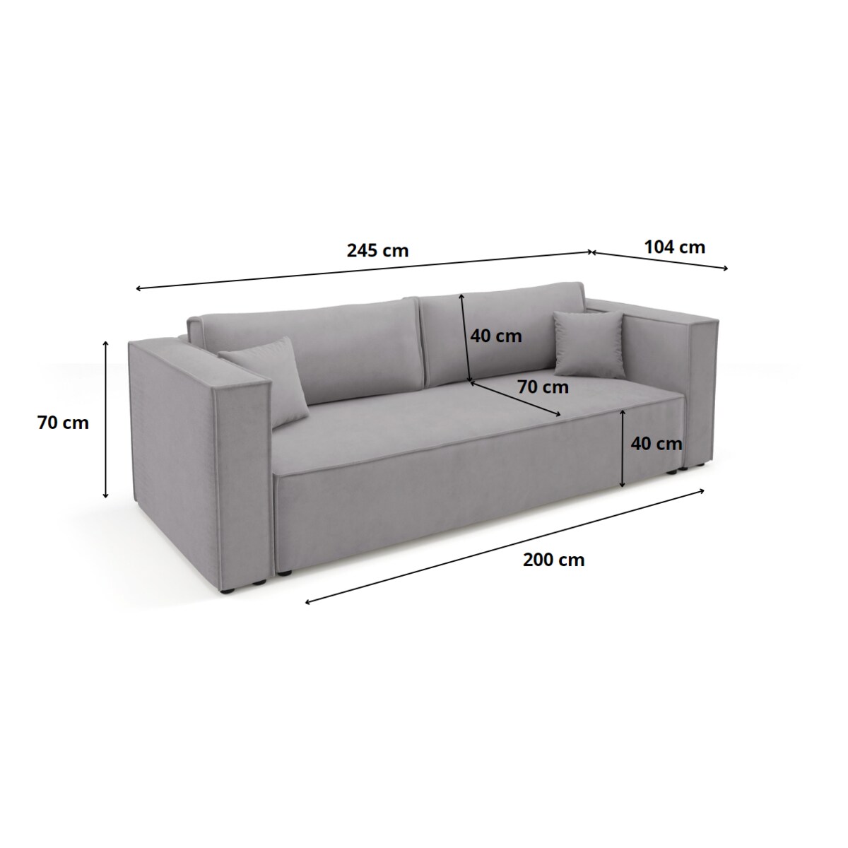 Sofa KEYMON z funkcją spania Kolor: Gerra 65