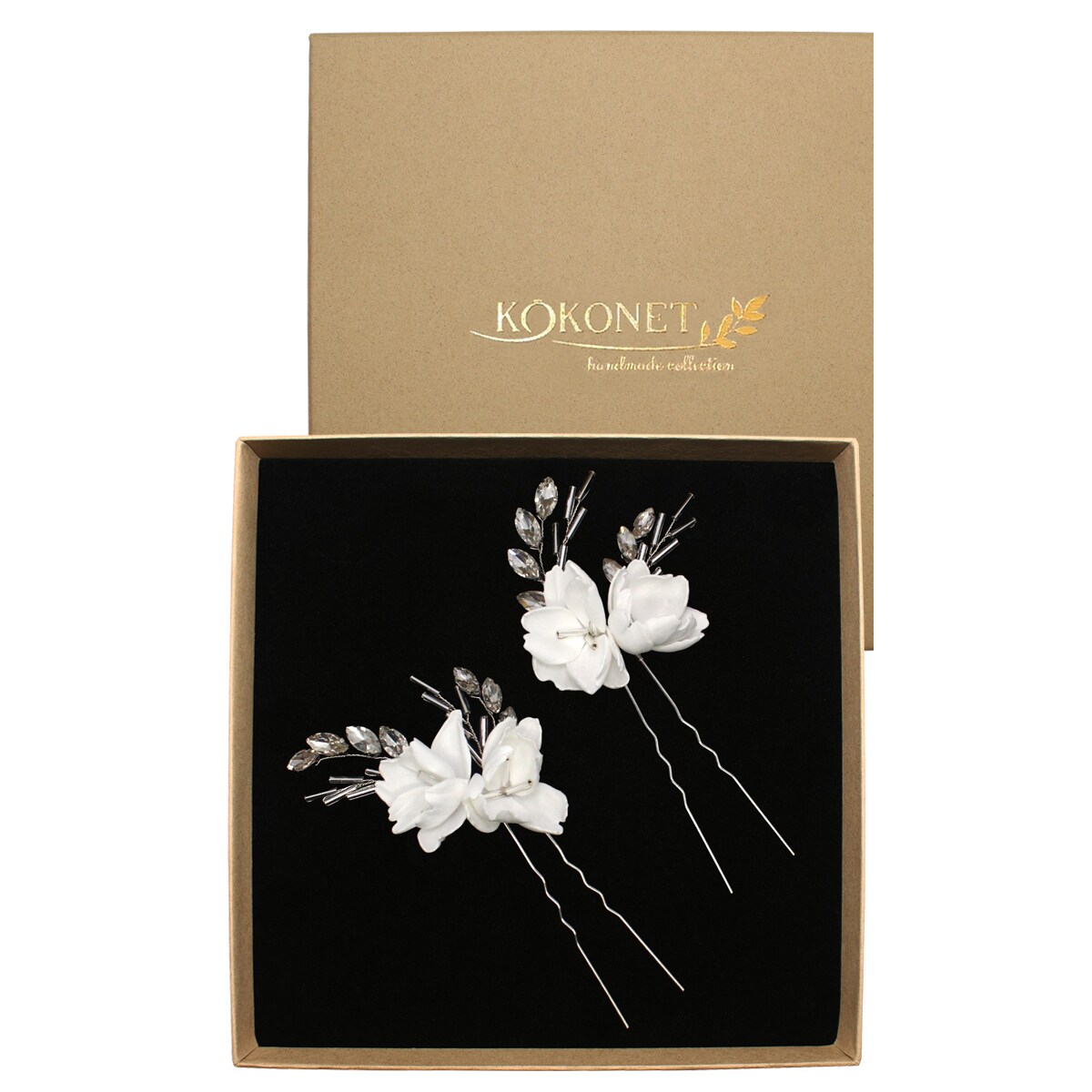 Kokówki kwiatowe srebrne z cyrkoniami kwiaty boho robione SZPILKI ozdoby