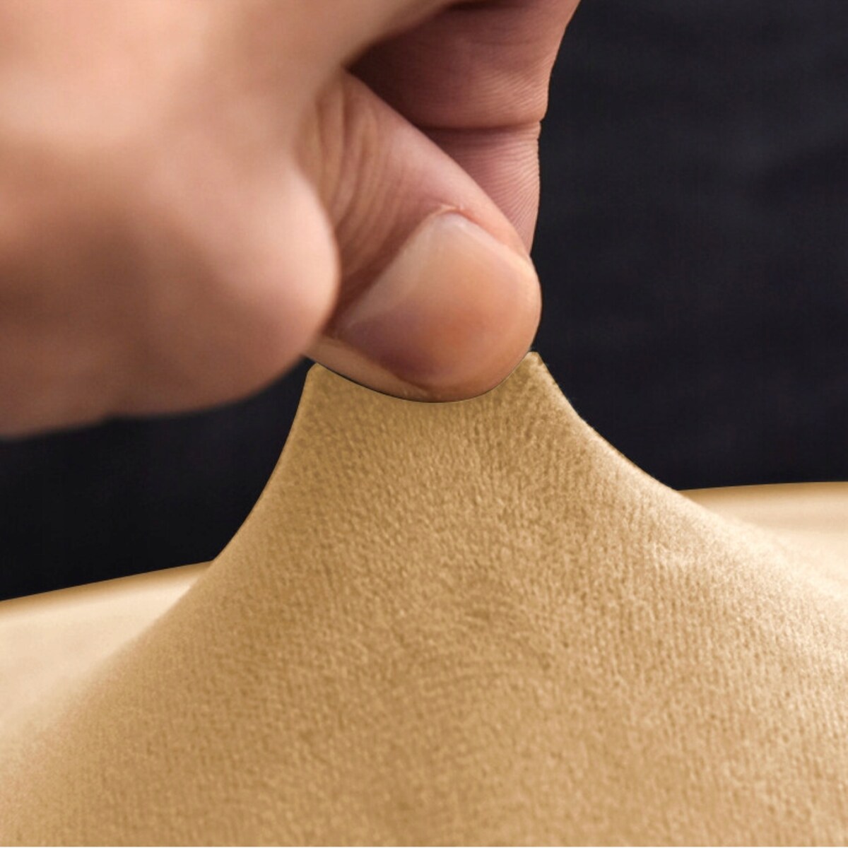 POKROWIEC NA SIEDZISKO 40x40cm BEŻOWY WELUR ELASTYCZNY [26L1]