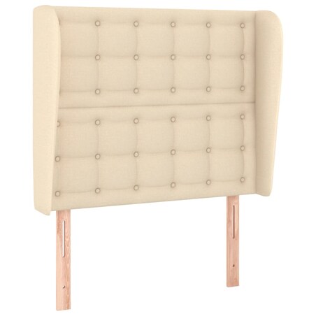 vidaXL Zagłówek uszak, kremowy, 103x23x118/128 cm, tkanina