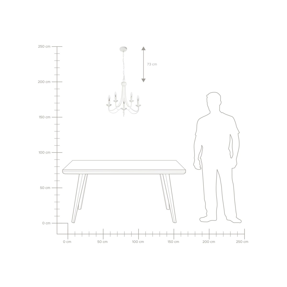 Żyrandol metalowy biały DABUS