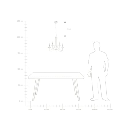 Żyrandol metalowy biały DABUS