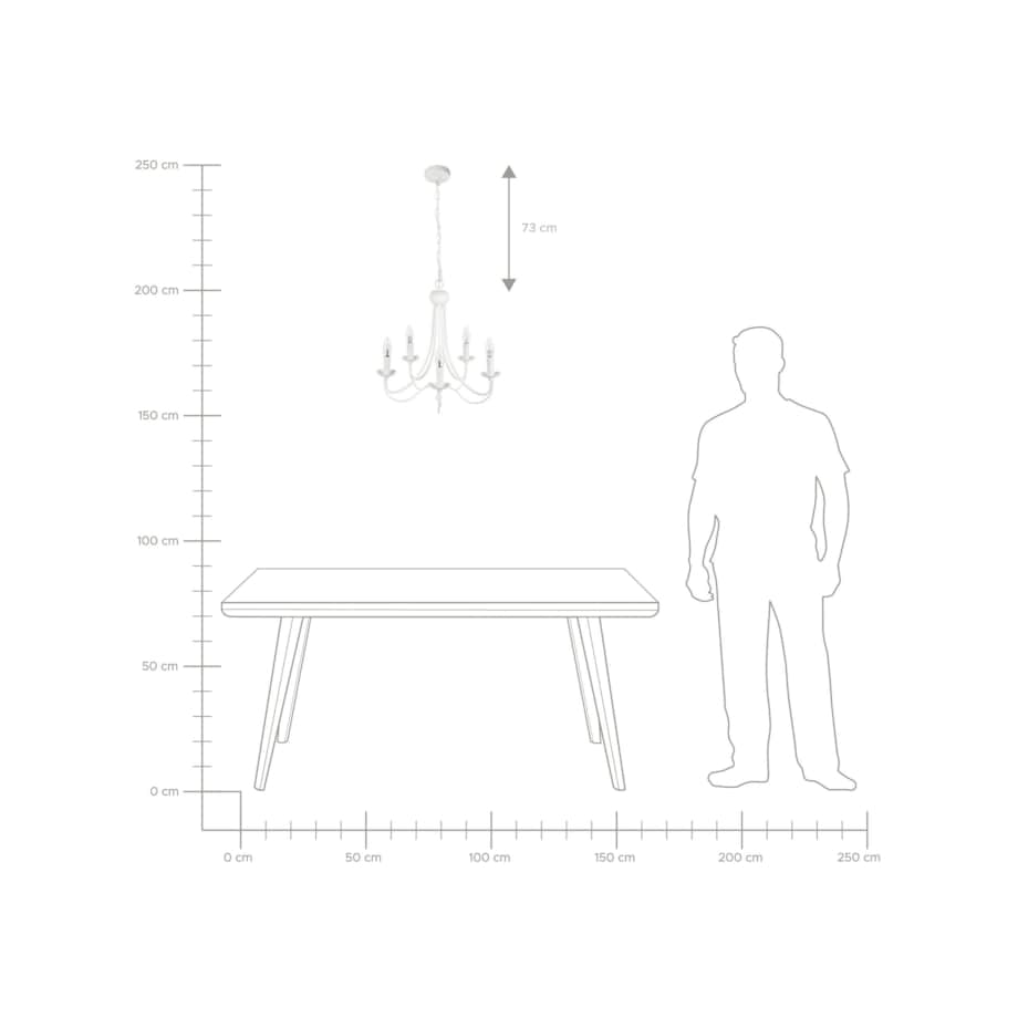 Żyrandol metalowy biały DABUS