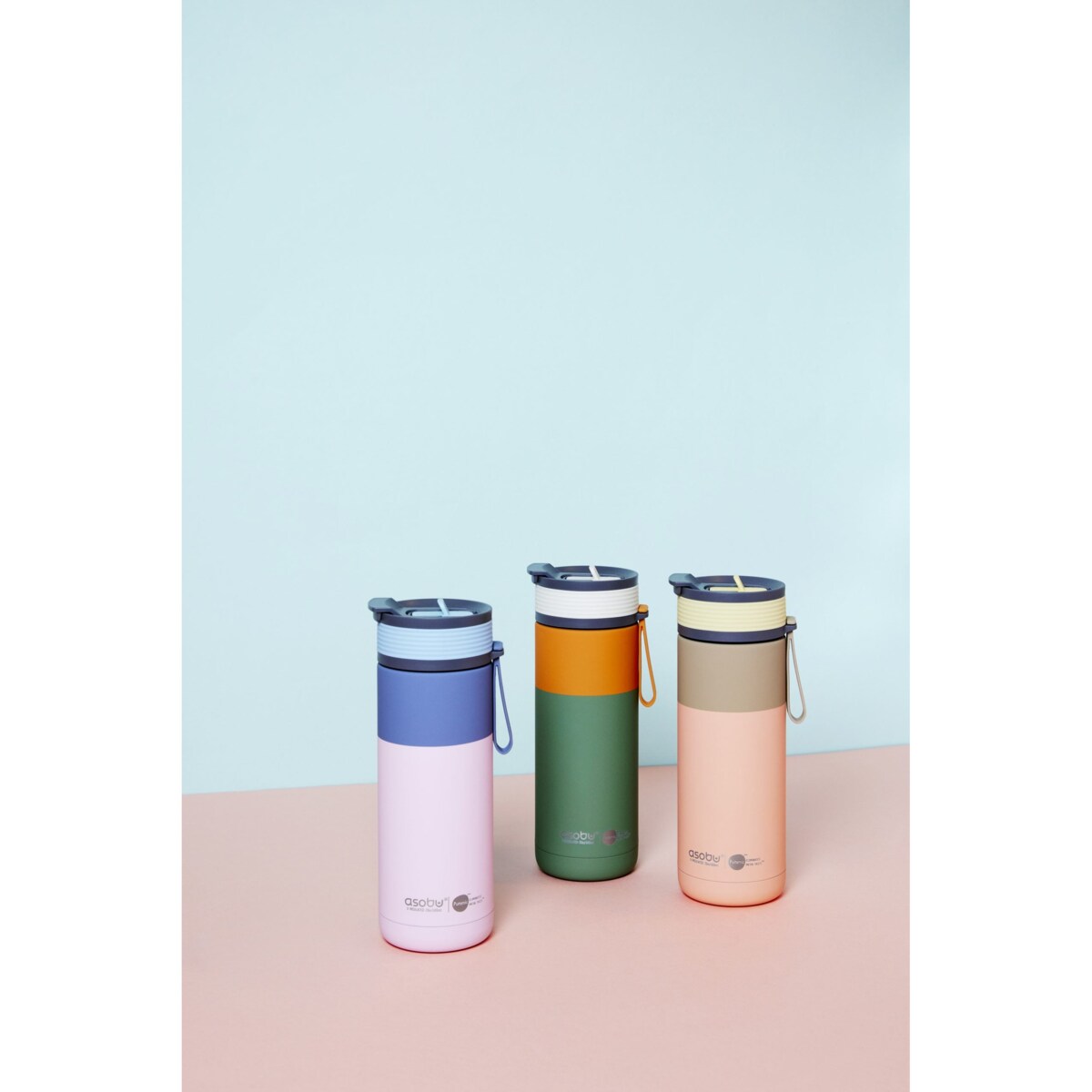 ASOBU ASPEN kubek termiczny ze słomką i ustnikiem, Pastel Green