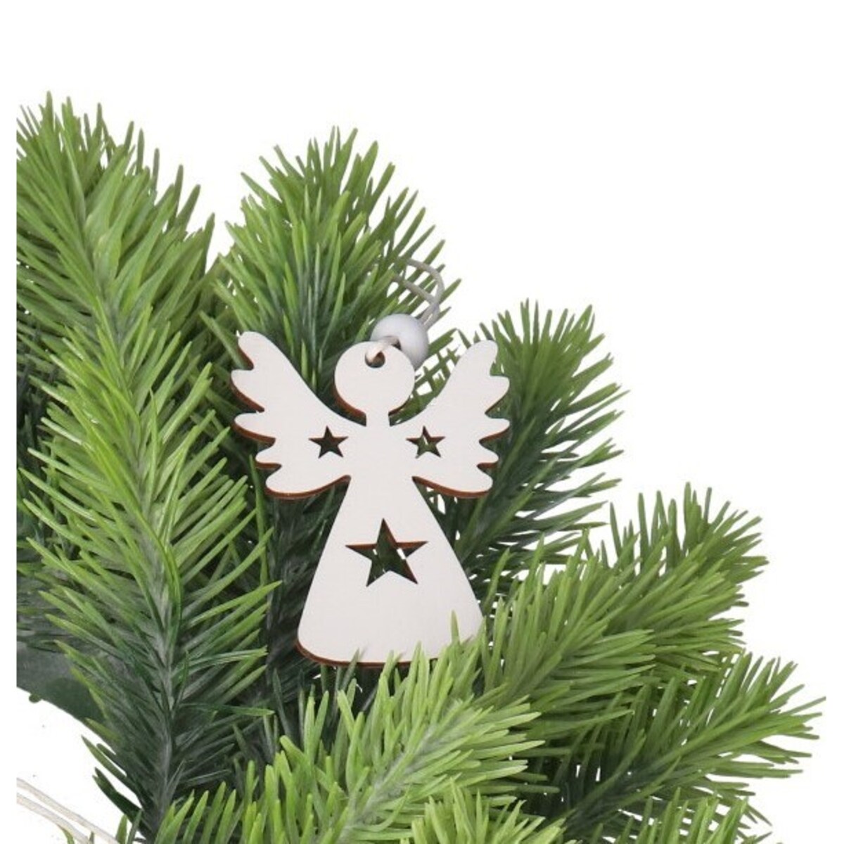 Bombki Na Choinkę Drewniane Aniołki Ozdoba 12Szt