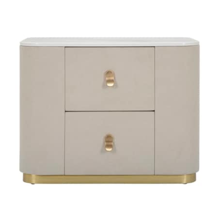Szafka nocna z szufladami i złotym detalem, 60 x 40 x 47 cm