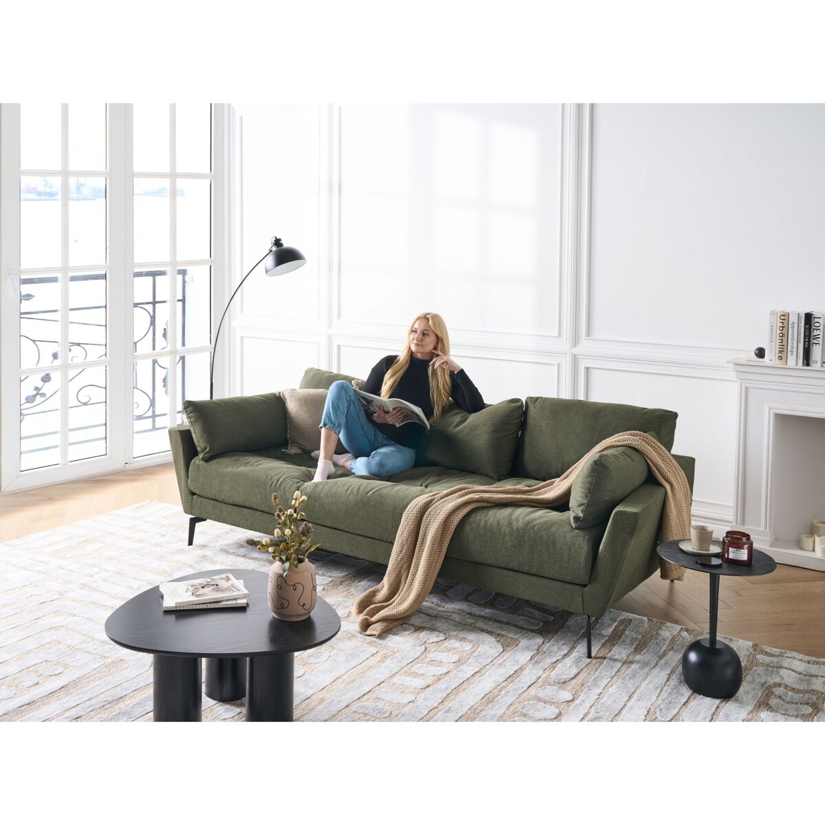 Sofa 4-osobowa zielona NENOLA