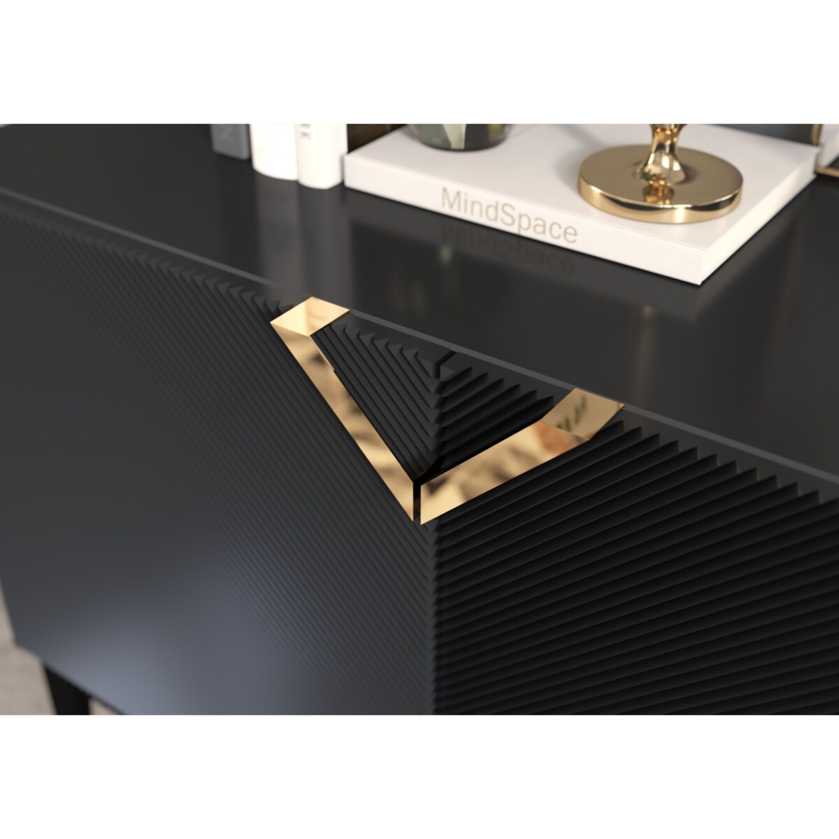 Drewniana komoda Visby DEMI LONG 2D / kolor czarny / szer. 100,5 cm