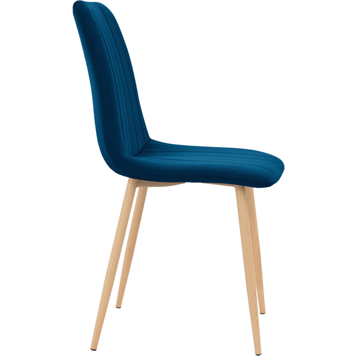 Krzesło tapicerowane do salonu jadalni welurowe pikowane granatowe