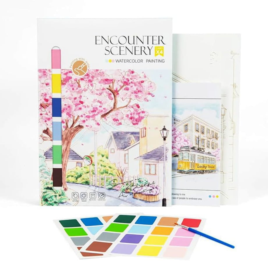 Malowanie akwarelą - Pejzaż miejski - 4 elementy