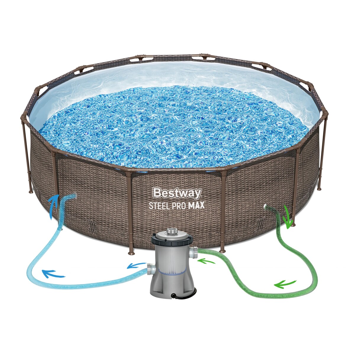 Basen ogrodowy stelażowy 366x100cm Bestway 10w1