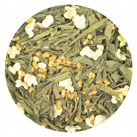 Herbata zielona MĄDROŚĆ o smaku organicznej matchy i japońskiej genmaichy - herbata liściasta sypana mieszanka napar susz - gotowa na prezent upominek