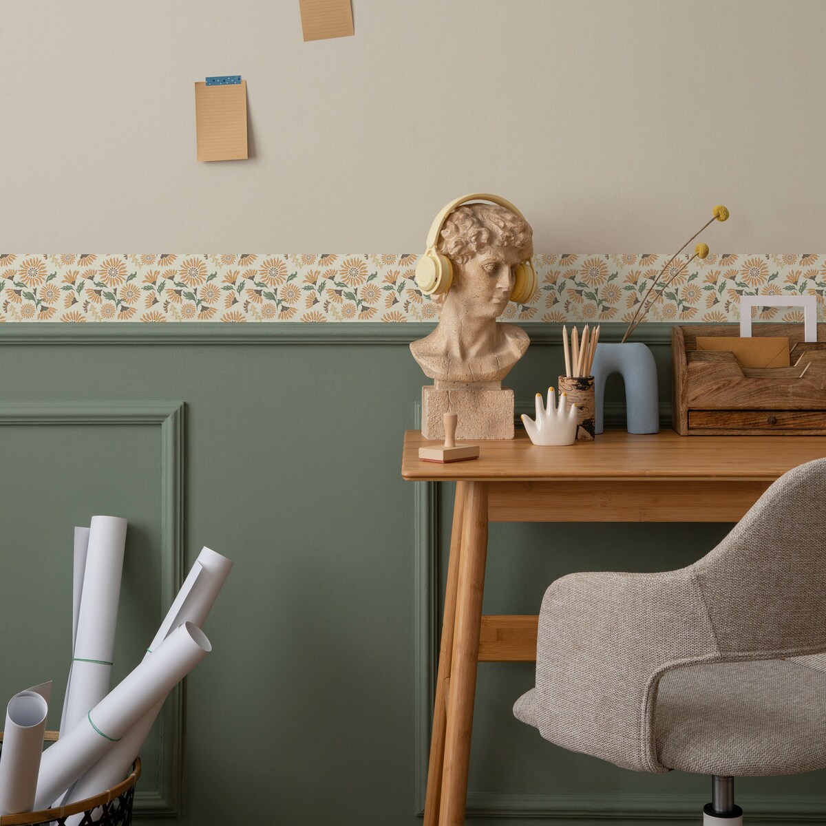 Pasek Dekoracyjny Bordiura Do Kuchni SŁONECZNIKI Kwiaty Styl Vintage