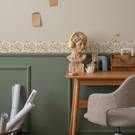 Pasek Dekoracyjny Bordiura Do Kuchni SŁONECZNIKI Kwiaty Styl Vintage