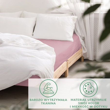 Prześcieradło satynowe z gumką wrzosowe 220 x 200 cm