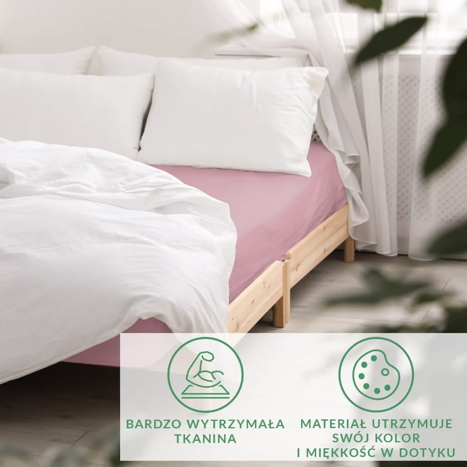 Prześcieradło satynowe z gumką wrzosowe 220 x 200 cm