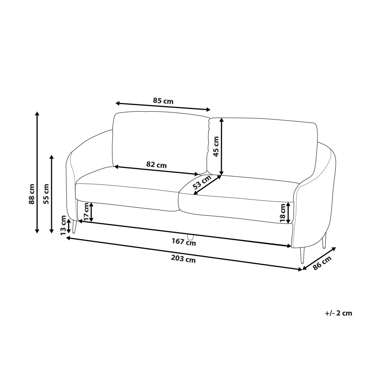 Sofa 3-osobowa zielona TROSA