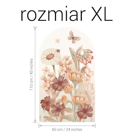 Naklejka na ścianę łuk Kwiaty boho XL