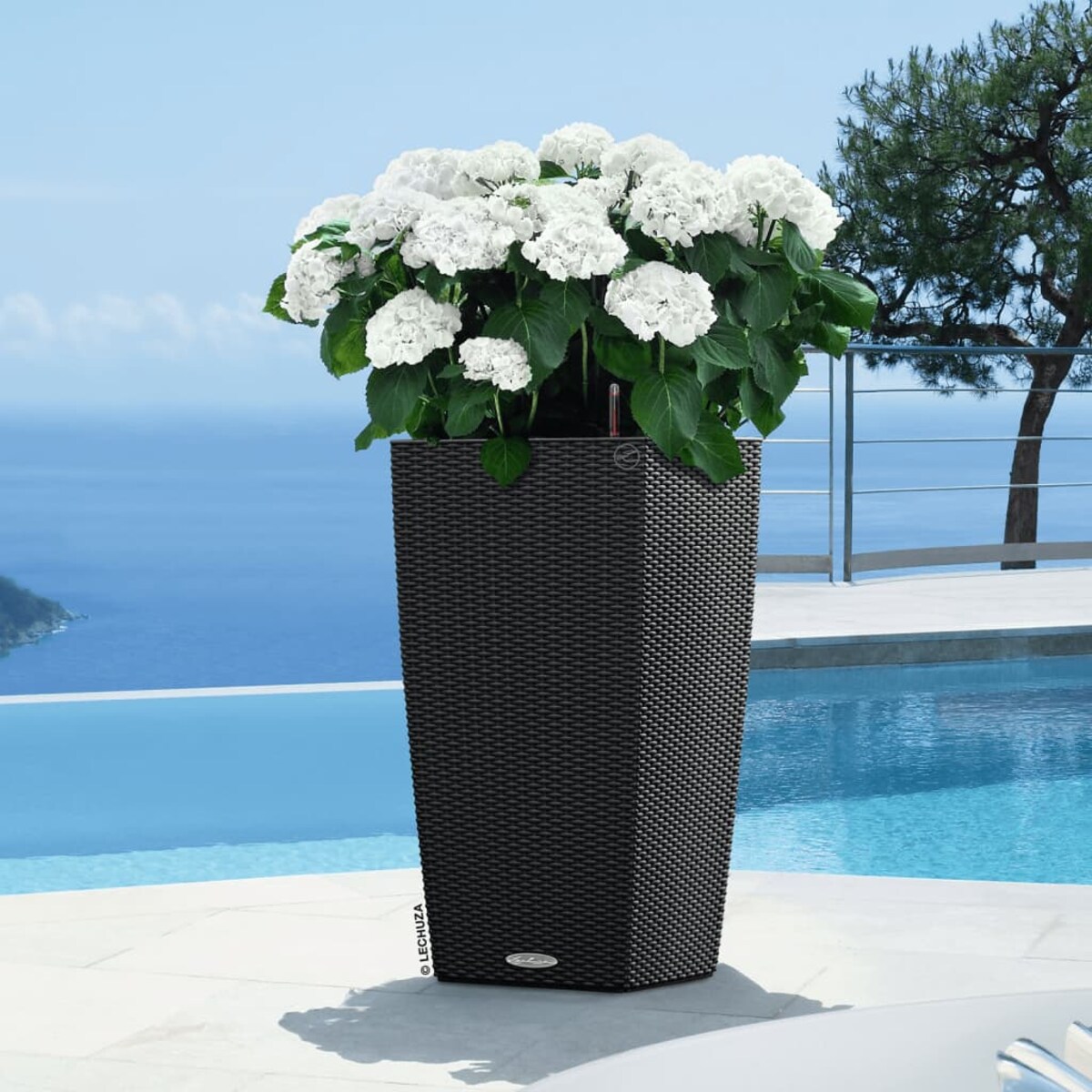 LECHUZA Doniczka CUBICO Cottage 40 ALL-IN-ONE, kolor granitu