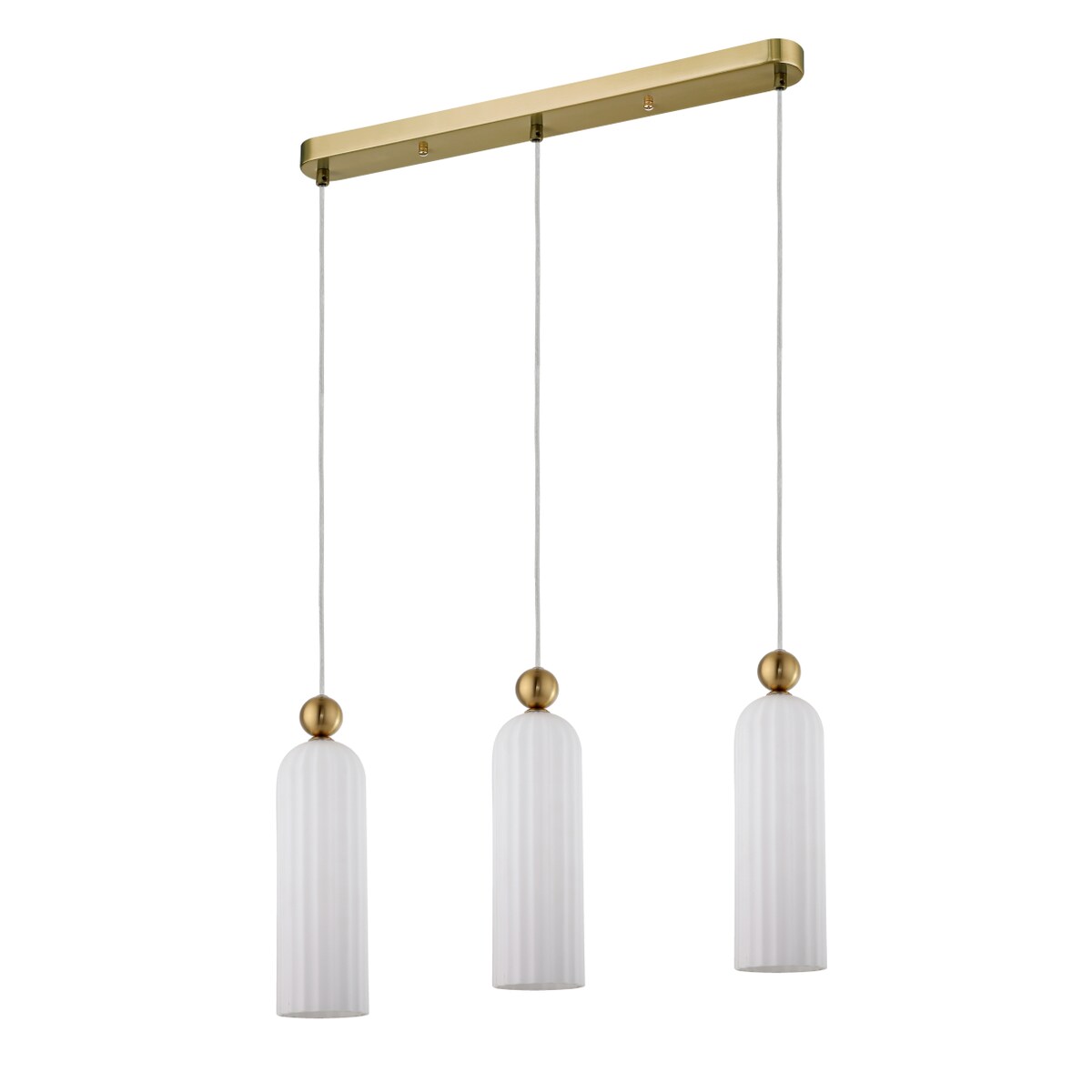 Biały zwis Piega trzypunktowa podłużna lampa sypialniana