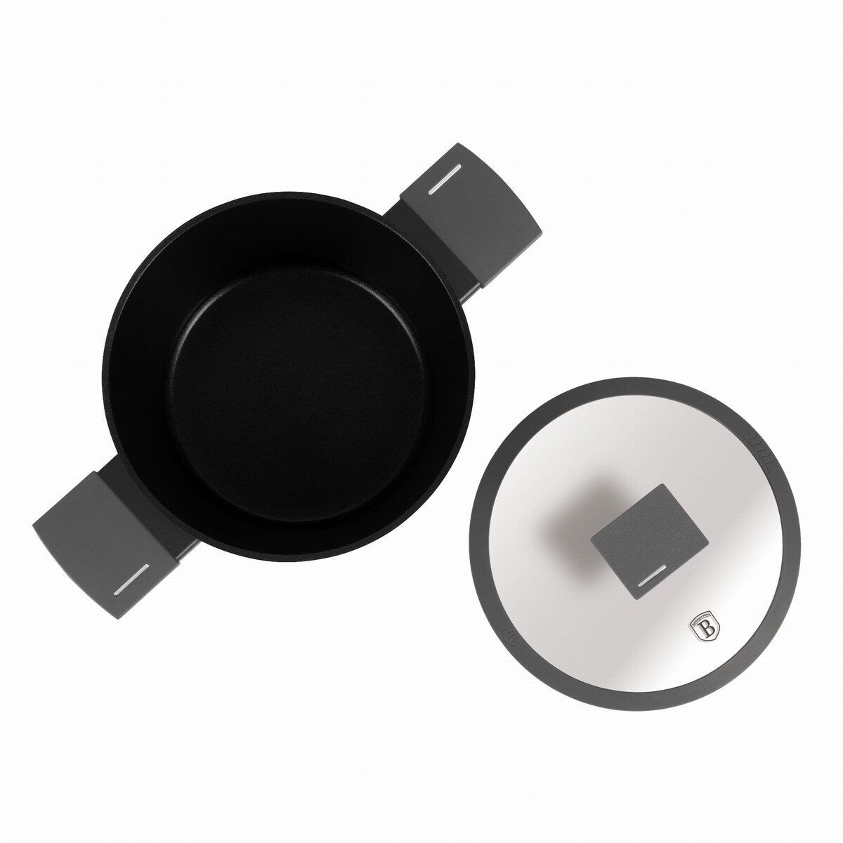 Garnek tytanowy z pokrywką 24cm 4.1L BERLINGER HAUS Antracit