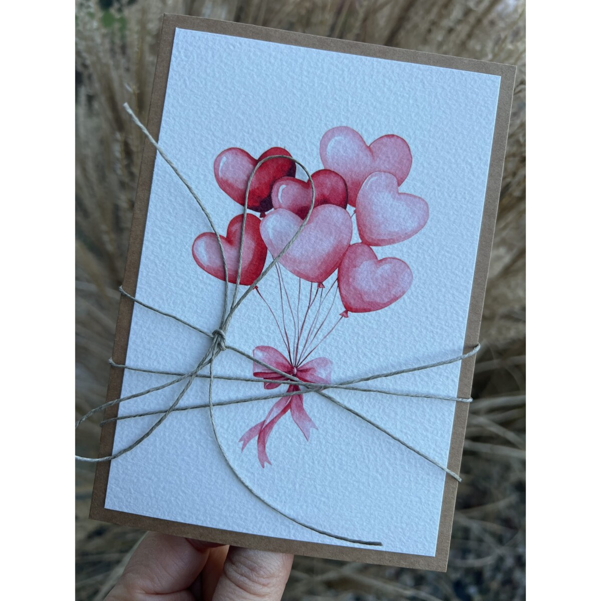 Wyjątkowa kartka ręcznie robiona walentynkowa - walentynka z sercem
