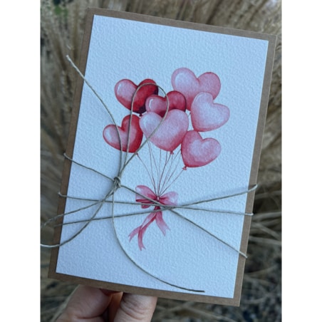 Wyjątkowa kartka ręcznie robiona walentynkowa - walentynka z sercem