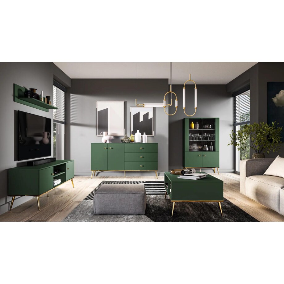 Komoda GRIN 160 2D3S zielona